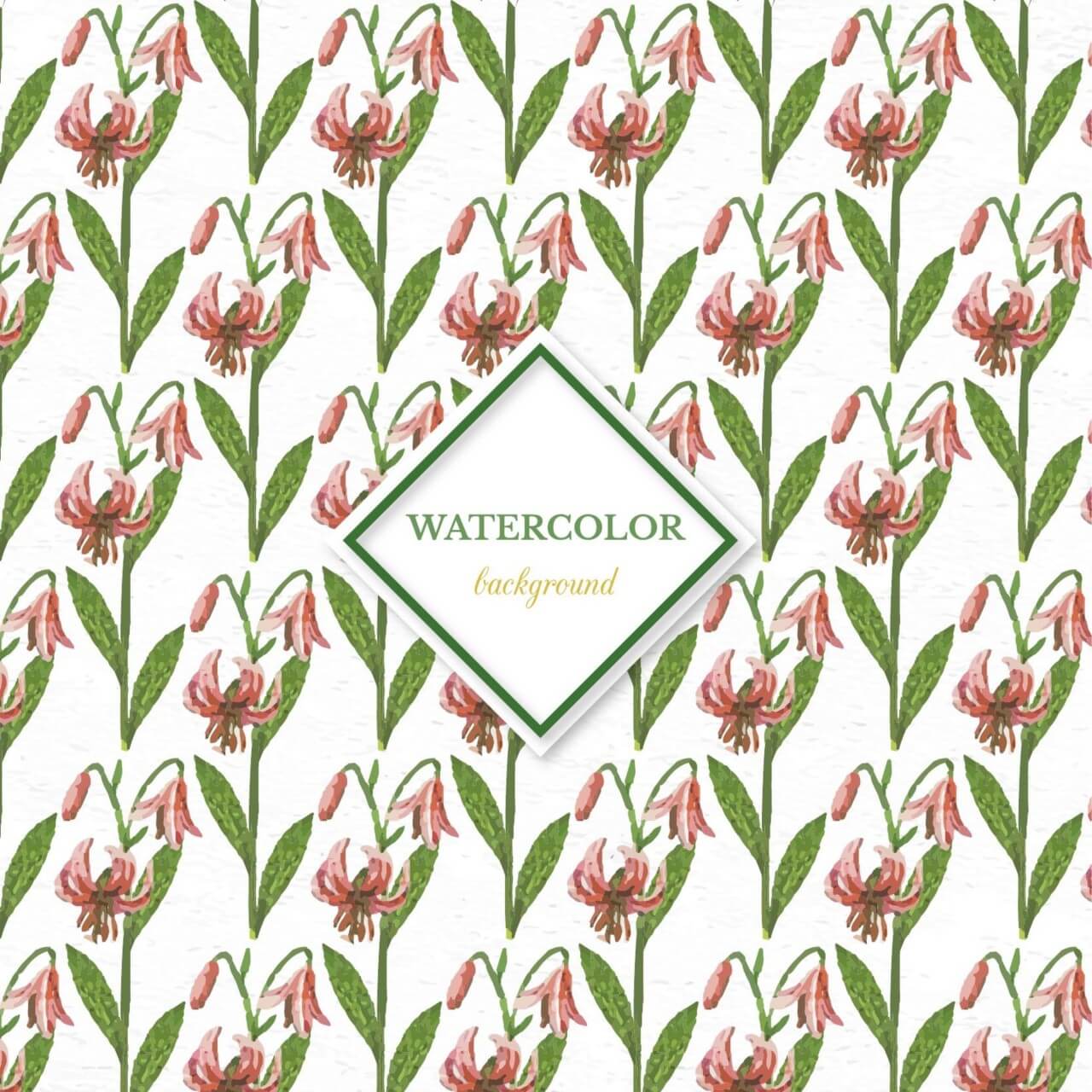 Free vector "Watercolor floral background with frame"