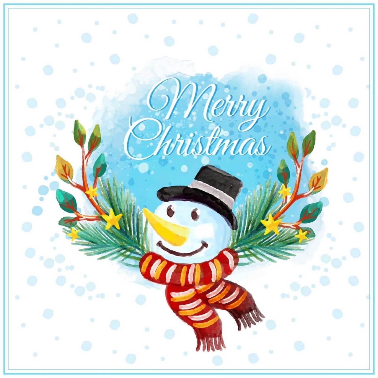 Free vector "Watercolor Christmas illustration with snowman "