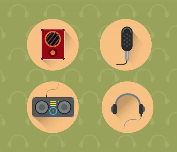 Music objects for design. Vector illustrationvector