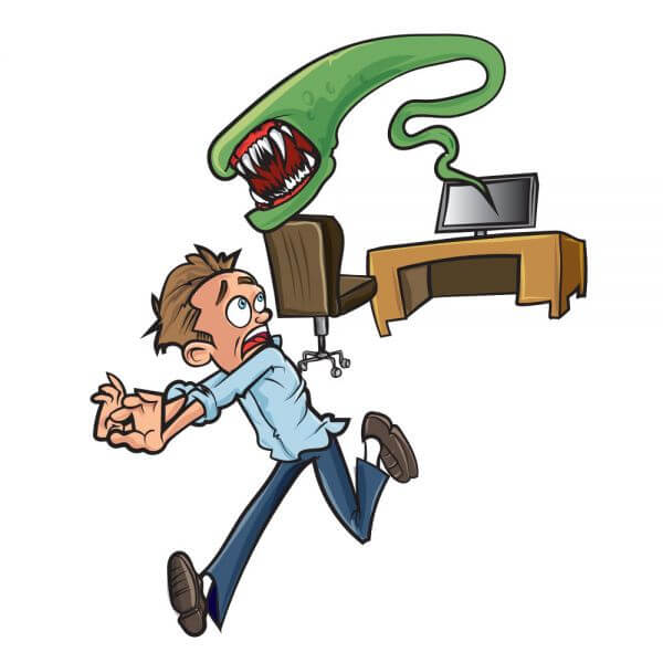 Computer alien illustration vector