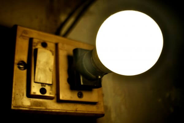 Antique Switch Board Light Bulb photo