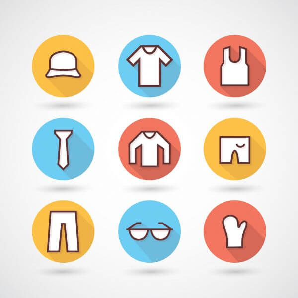 Clothing icons set vector