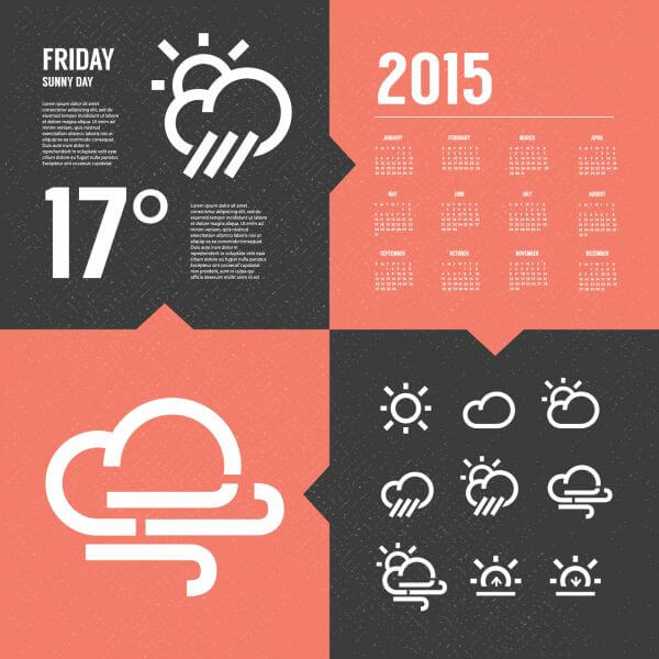 Weather Background with Icon set vector