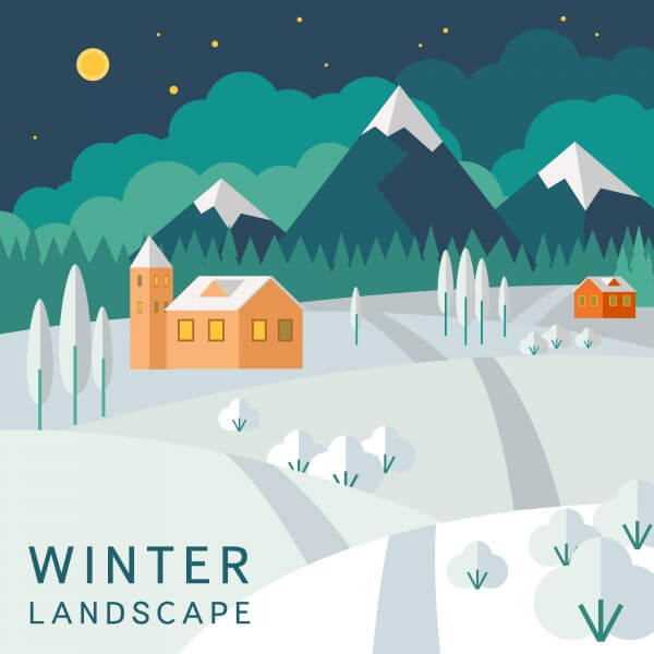 Winter landscape vector
