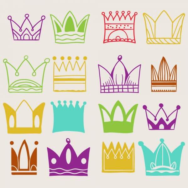 Crown vector set  vector