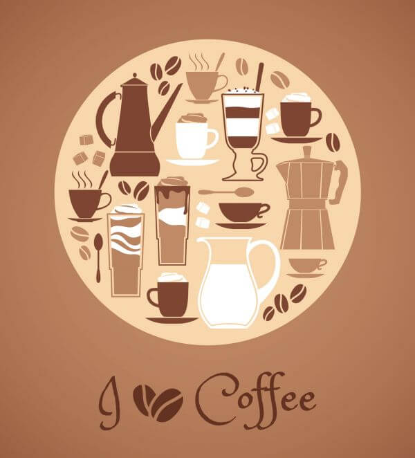 Vector illustration of coffee design elements. vector