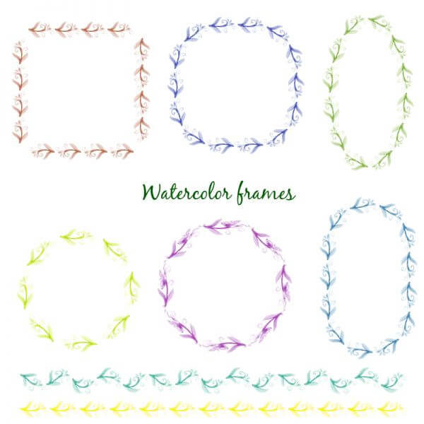 Watercolor vector frames  vector