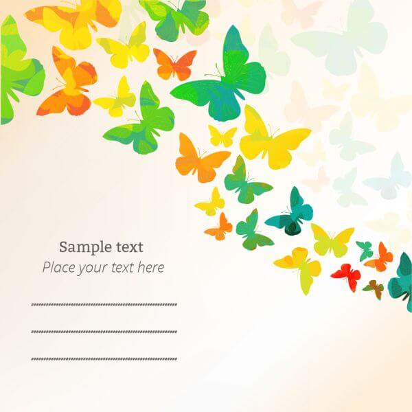 Spring illustration with butterflies vector