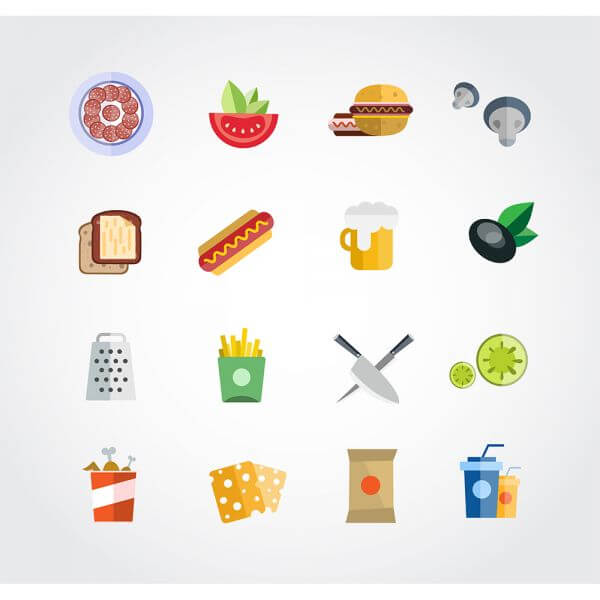 Food free vector set. Icons for design vector