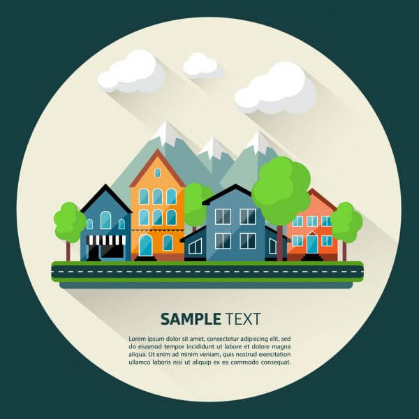 Flat design urban landscape vector