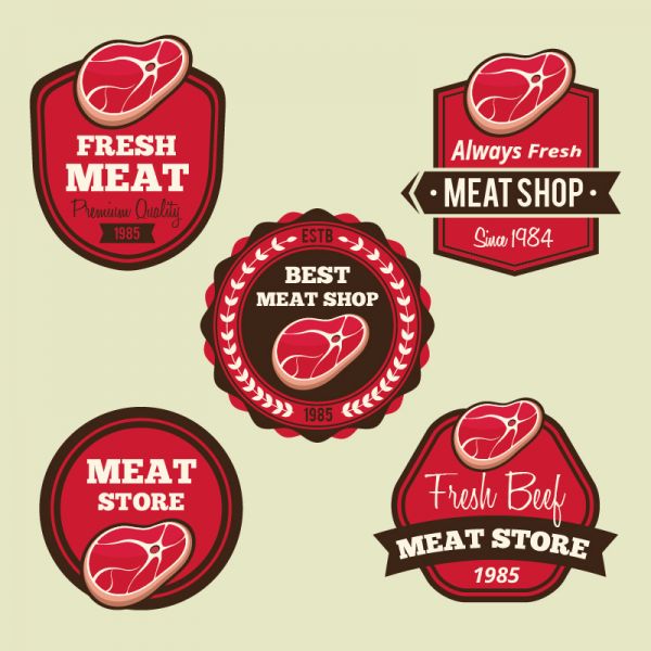 Labels set for meat shops vector