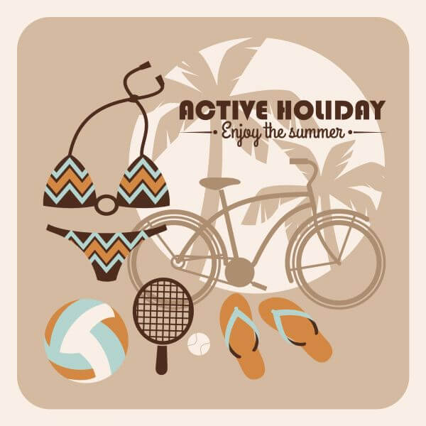 Summer illustration. Active lifestyle vector