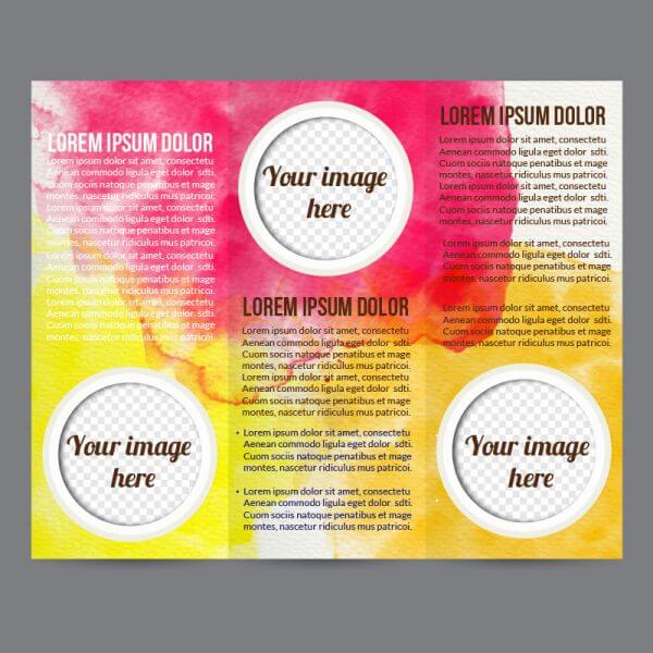 Watercolor brochure vector