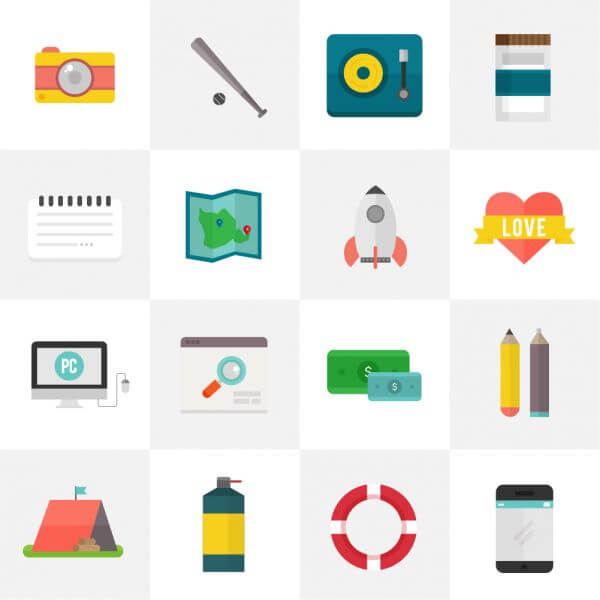 Flat Icons for UI Design vector