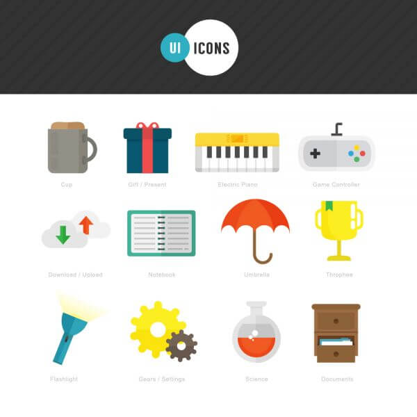 Flat Icons for UI Design vector