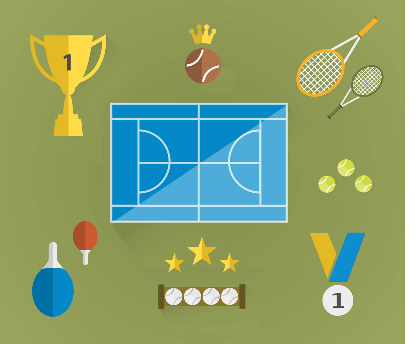 Free vector "Sport objects for design. Vector illustrations."