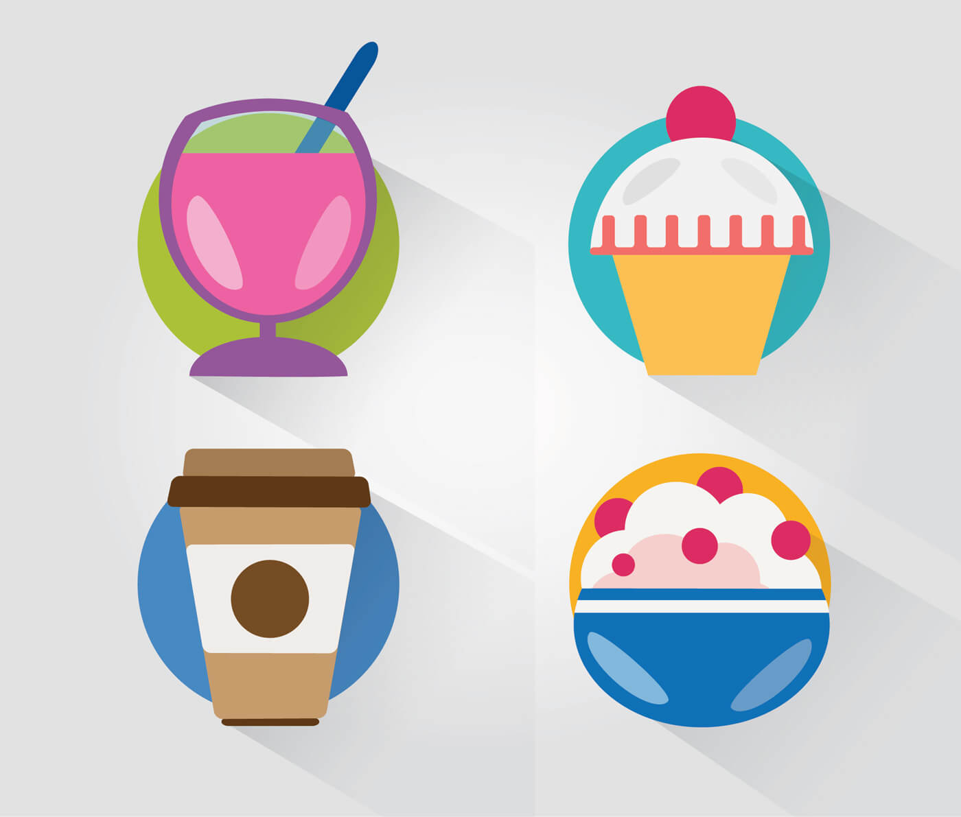 Free vector "Food objects for design. Vector illustrations"