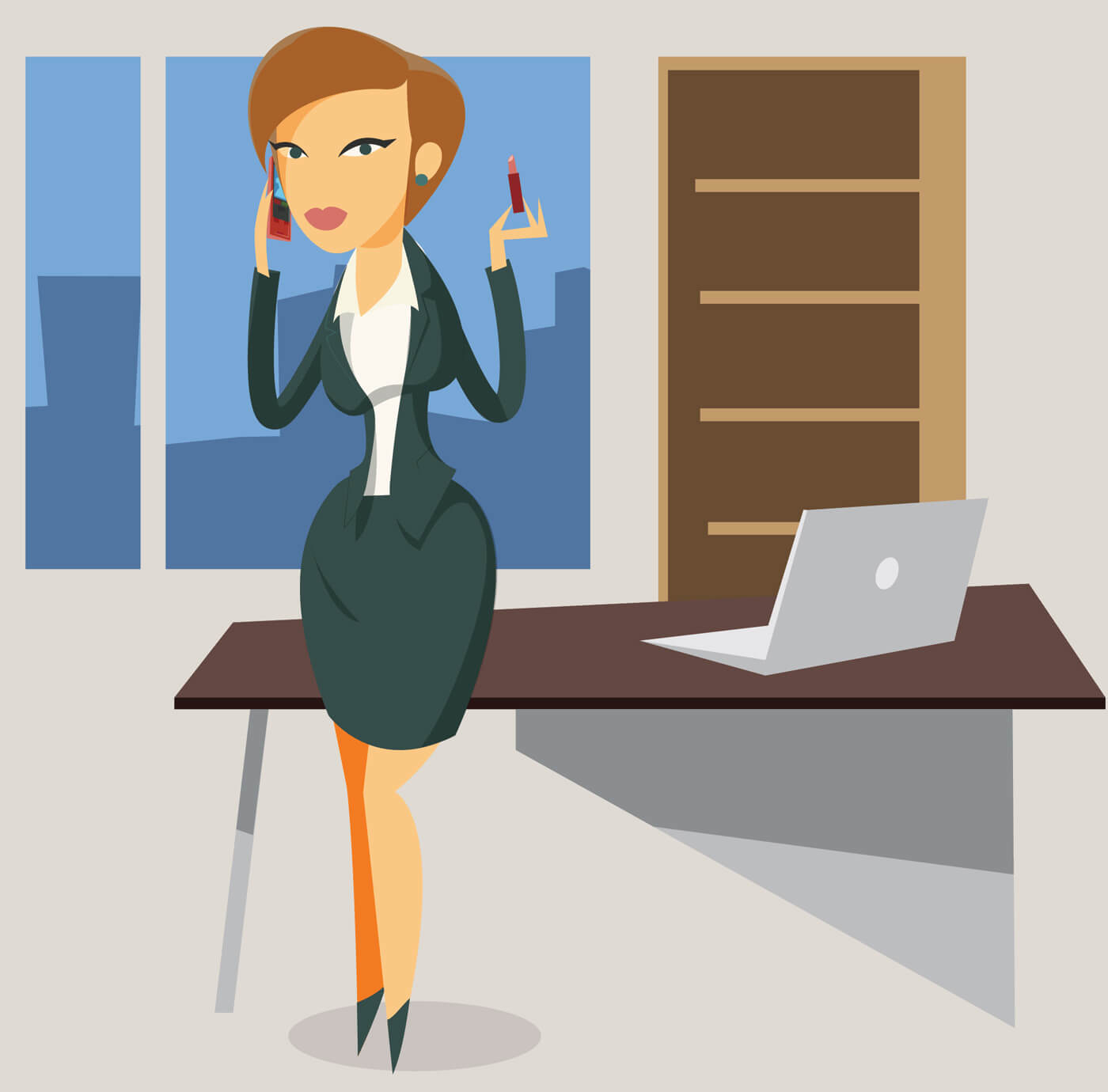 Free vector "Business woman objects vector illustration for design"