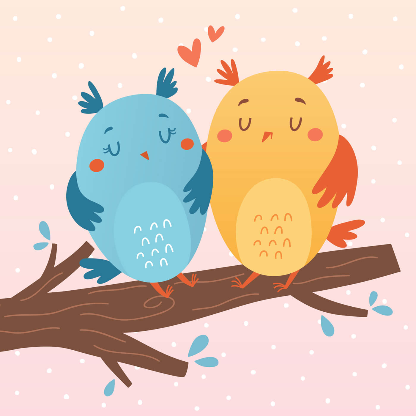 Free vector "Vector illustration of owls in love"